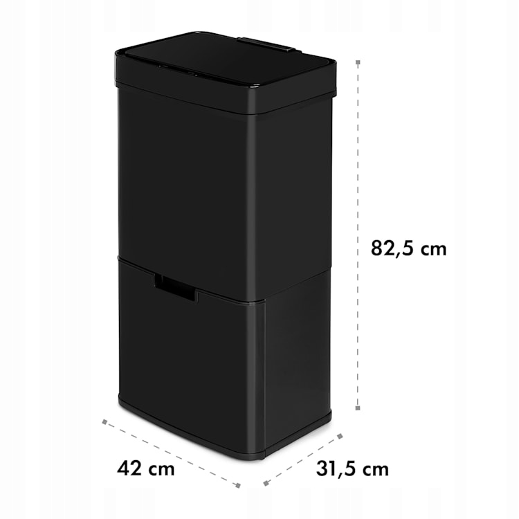 Odpadkový kôš do kúpelne - Klarstein Touchless Black 72L odpadky