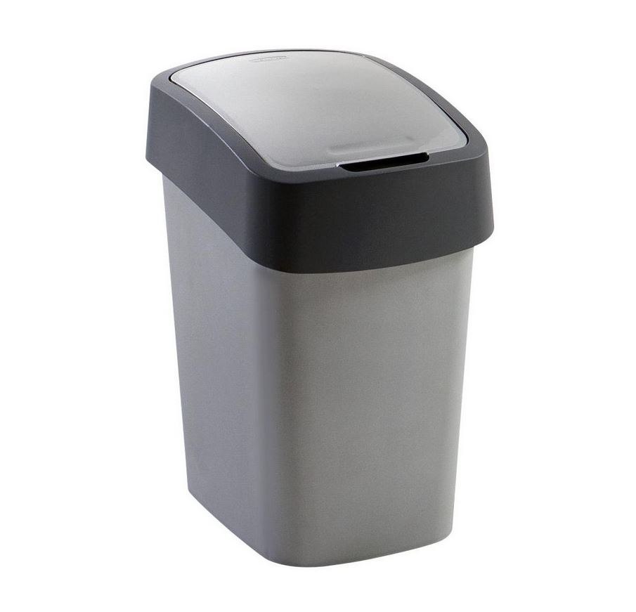 Odpadkový kôš do kúpelne -  Základňa gia gia 25 l a naklonená veko šedá