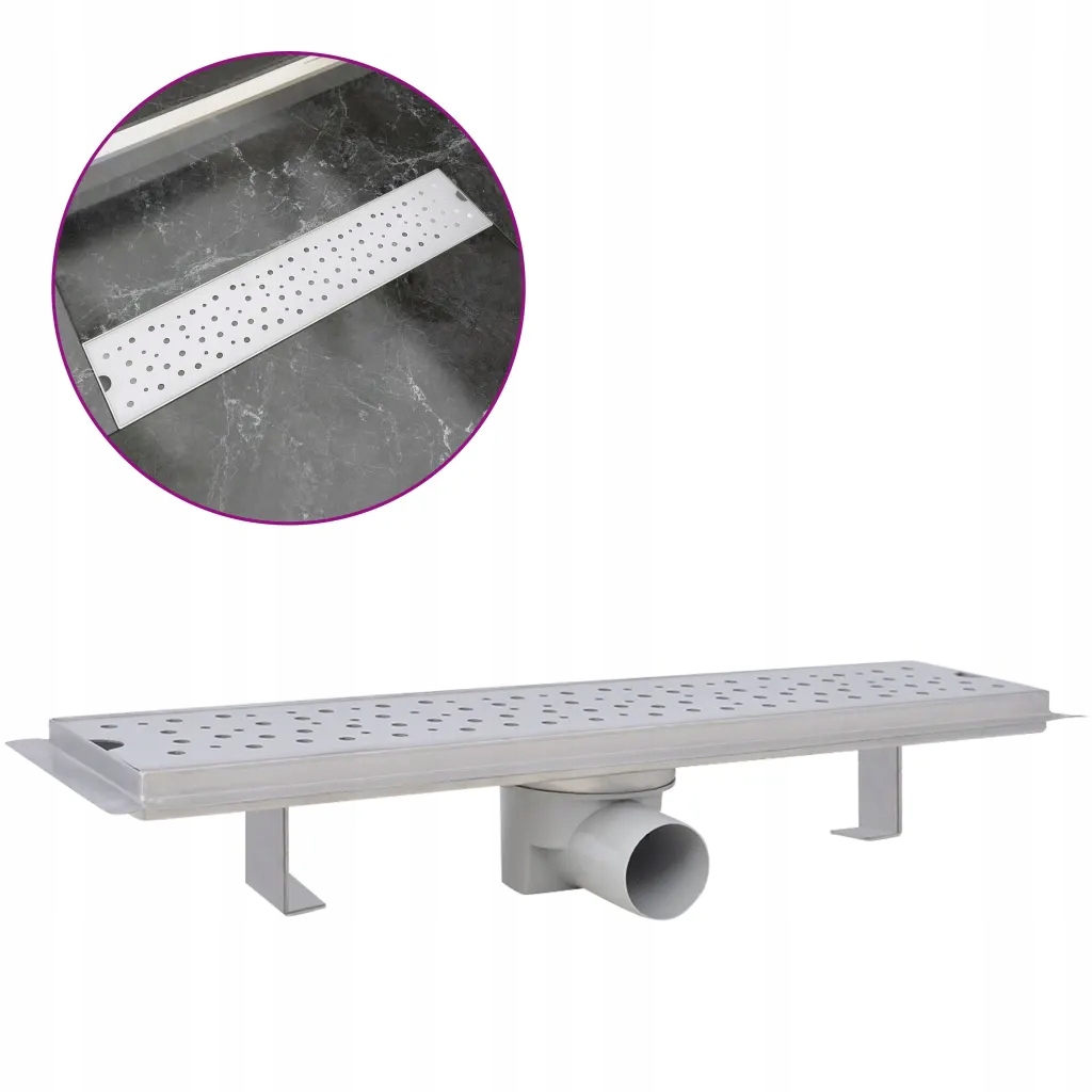 Sprchový žľab odtok - Odtoková mriežka, lineárna, 530x140 mm, pokles kvapky