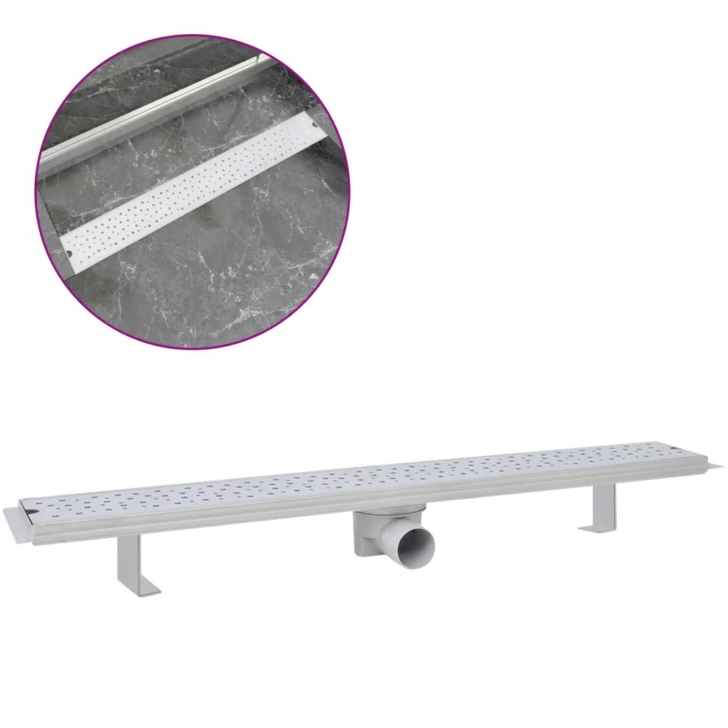 Sprchový žľab odtok - Odtoková mriežka, lineárna, 830x140 mm, forma v kvapke
