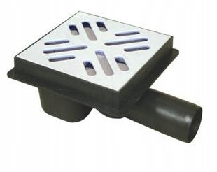 Sprchový žľab - 15x15 čistiarní mriežka s korkom pre čistenie.