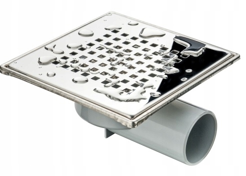 Sprchový žľab odtok - Kanalizačný rošt 15x15 Horizontálny odchod FI 50