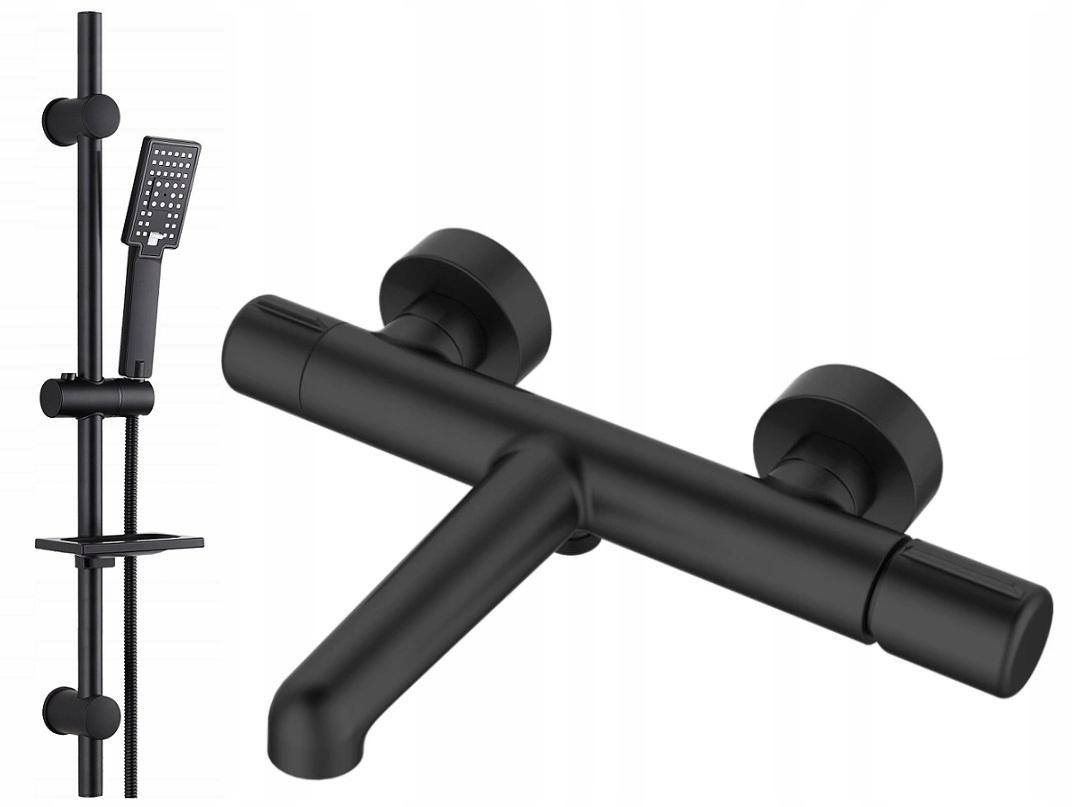 Vaňová batéria - Laveo Pretta 710D vaňa Black + Sprcha