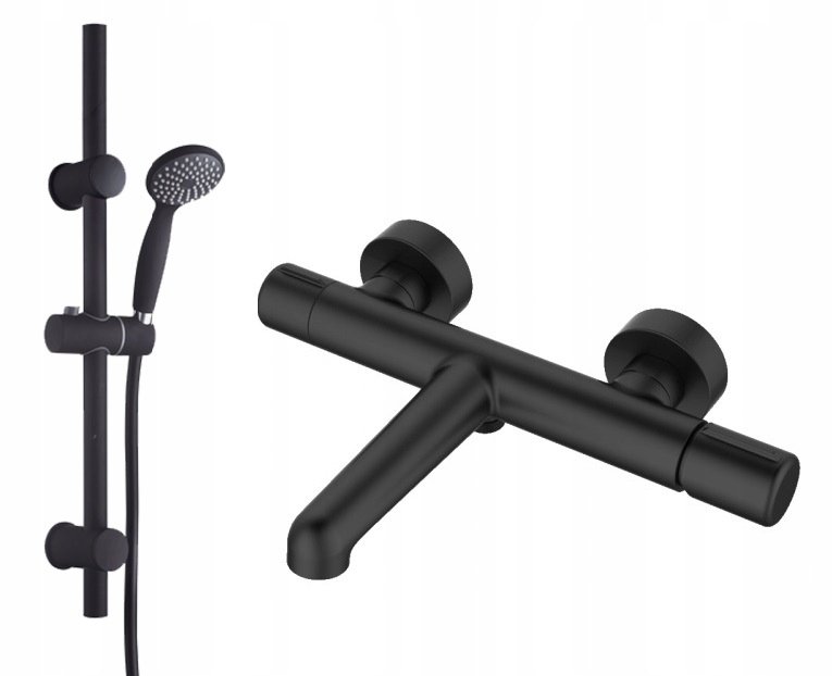 Vaňová batéria - LAVEO PRITLA Bath Tium Black + Sprcha Dark