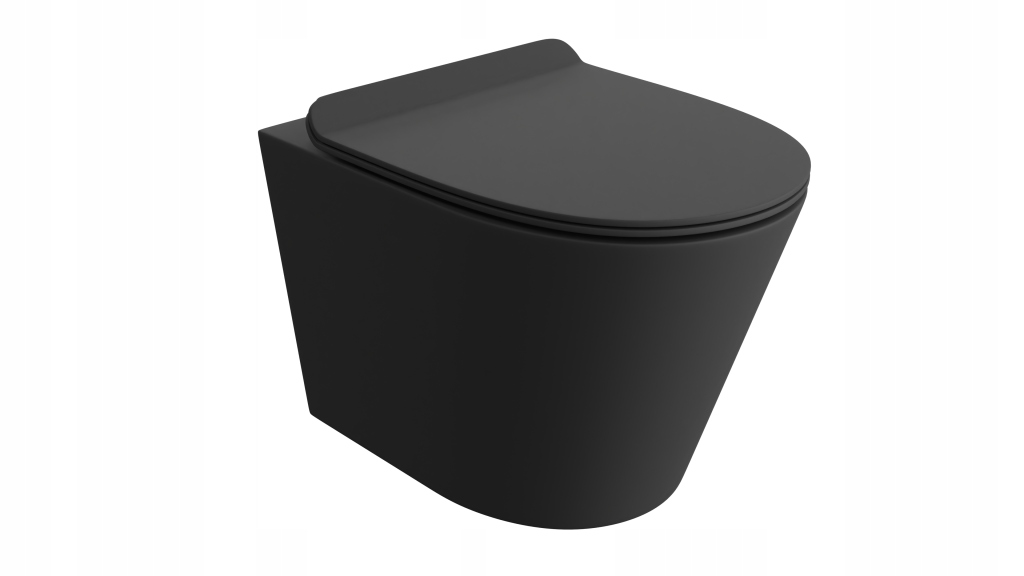 WC misa - LAVITA GALVE Black Hanging Bowl s doskou bez