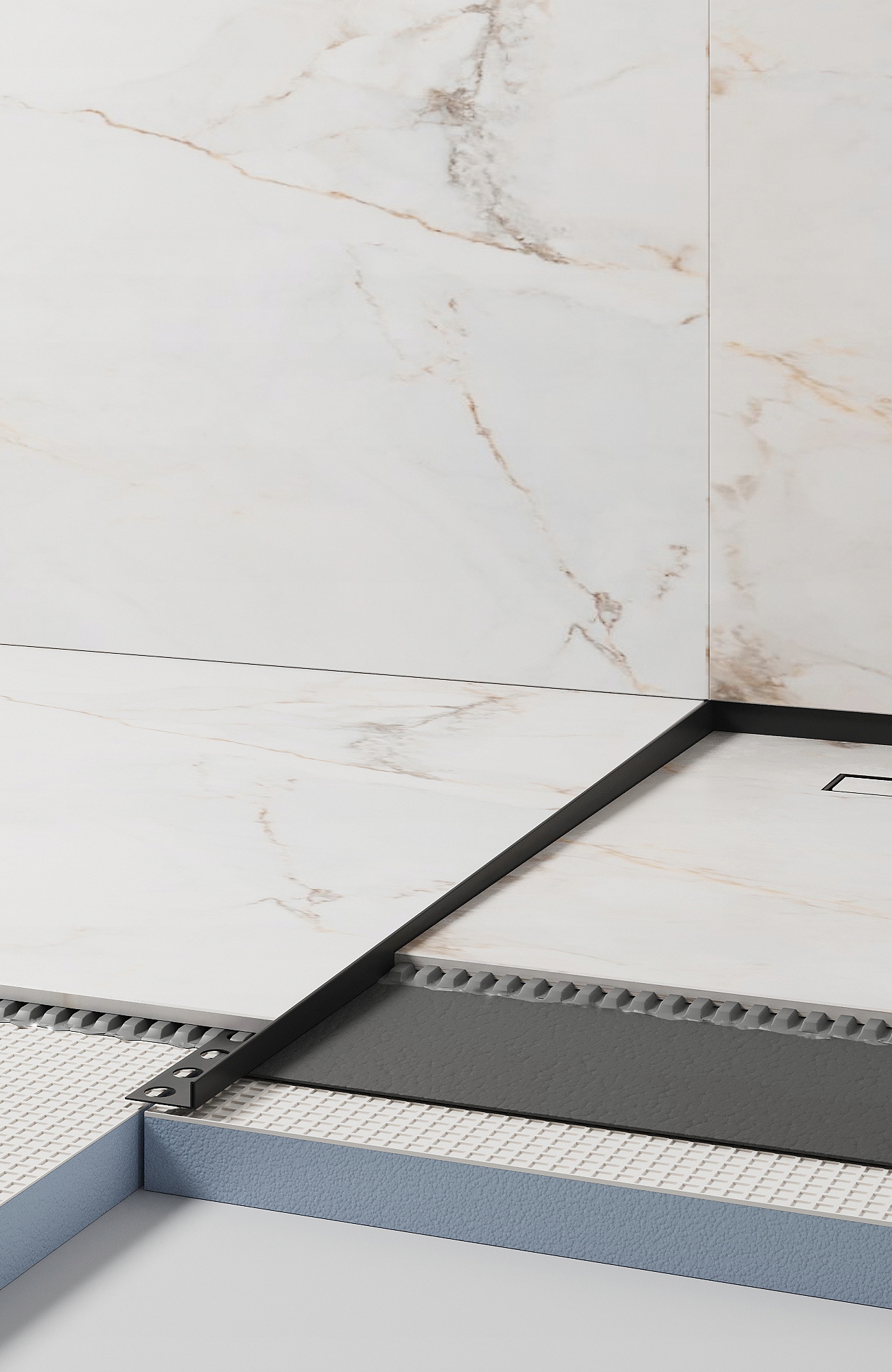 Sprchový žľab odtok - Black Mat 120 cm ľavá čln