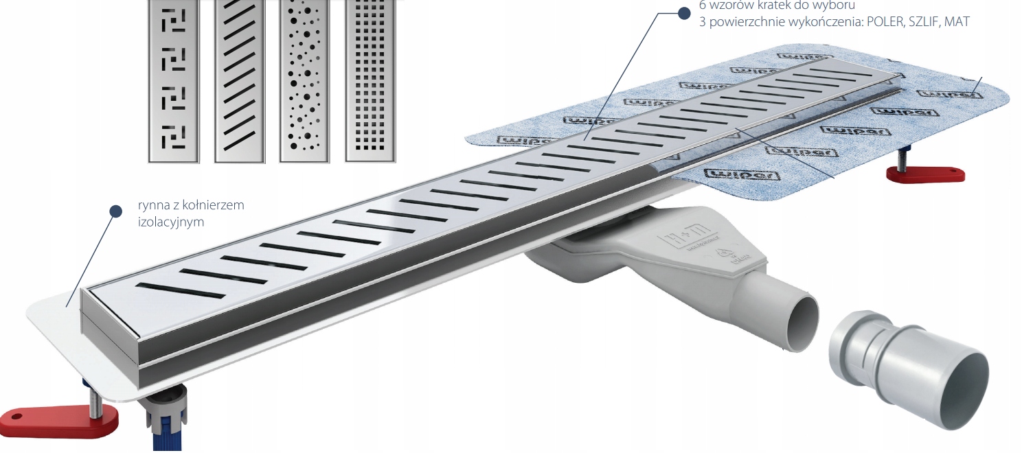 Sprchový žľab - Loď Linear Lineárne Sprout Set 90cm Stierač