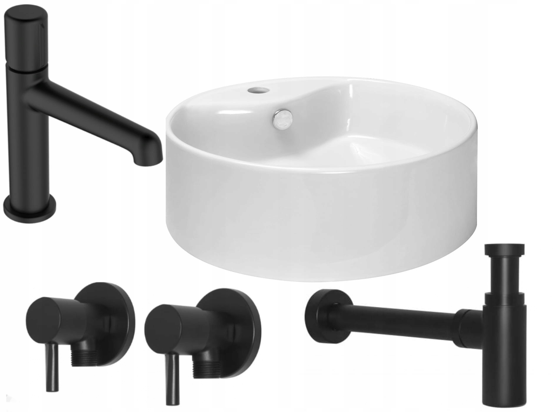 Umývadlo - Zostava LOFT 5v1: 60 cm umývadlo, batéria, sifón