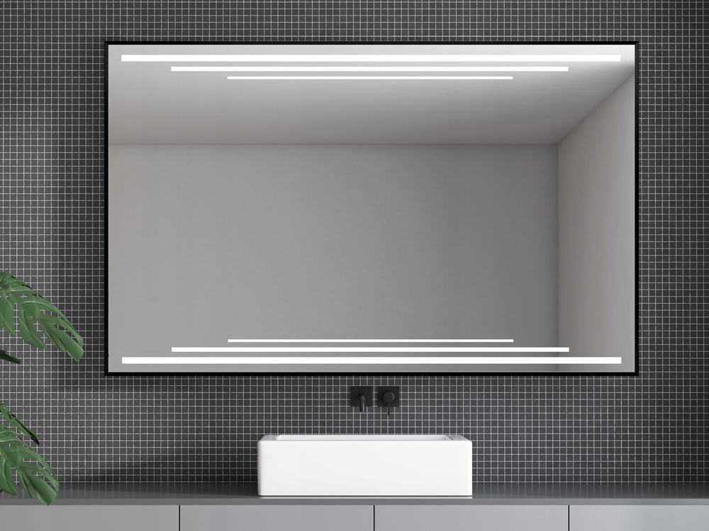 Kúpeľňa LED zrkadlo 53x63 cm v hliníkovom ráme