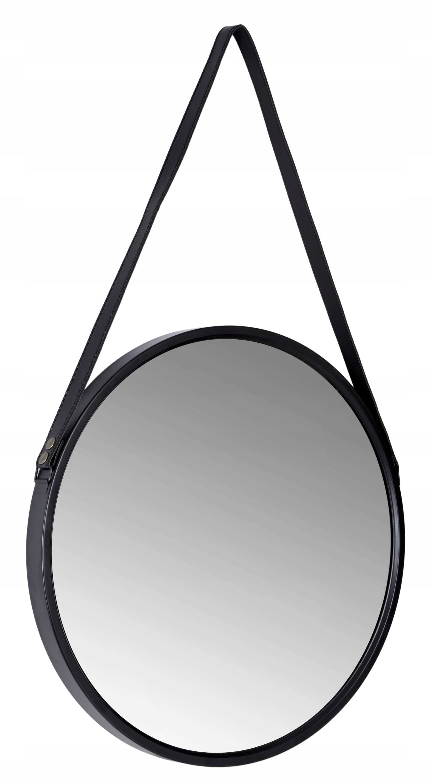 Zrkadlo visiace na opasku čierne okrúhle podkrovie 60 cm