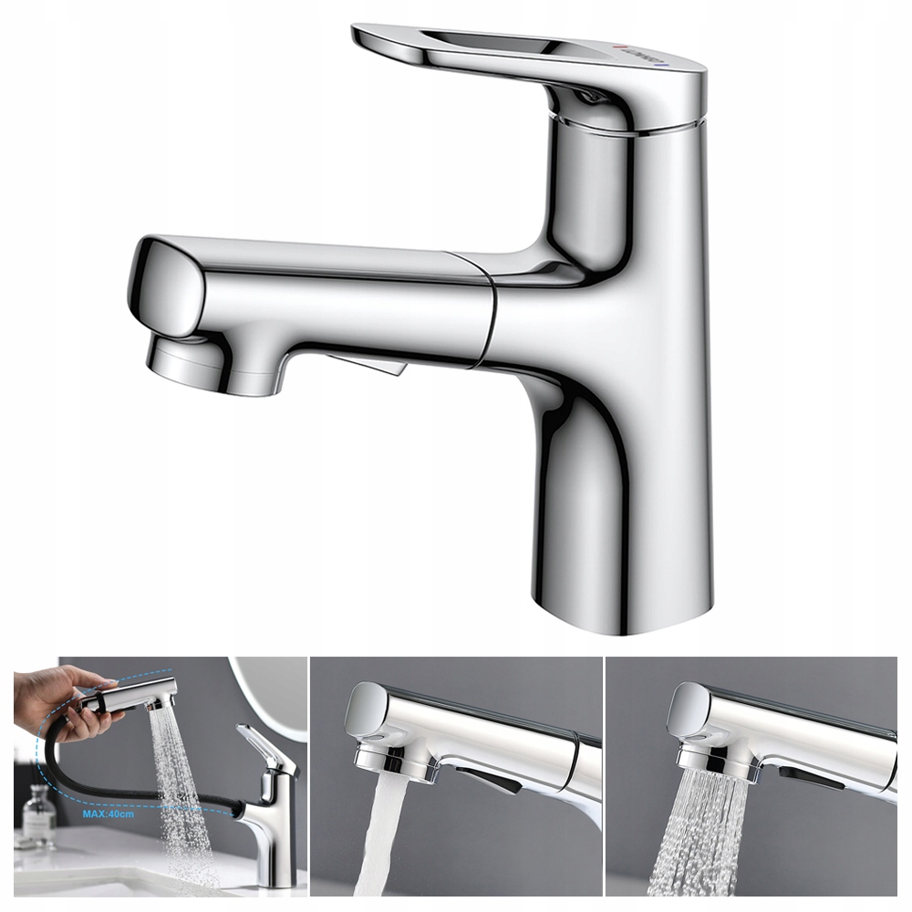 Umyvadlová batéria - Lonheo kohútik pull-out sprej Chrome