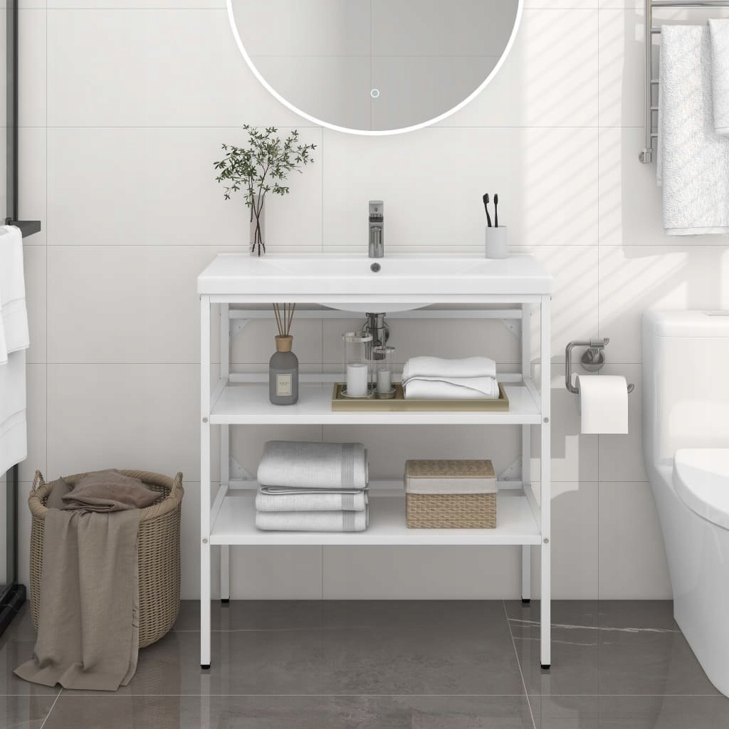 Podomietkový WC modul -  Rám Lumarko pre umývadlo, biely, 79x38x83 cm, ż