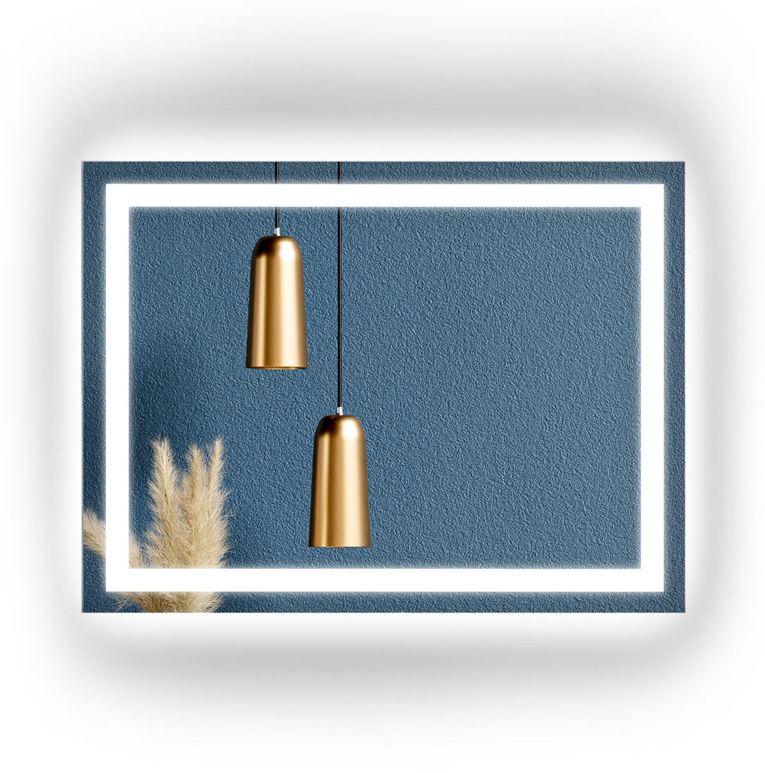 LED kúpeľňové zrkadlo 80x60 pieskované bez rámu