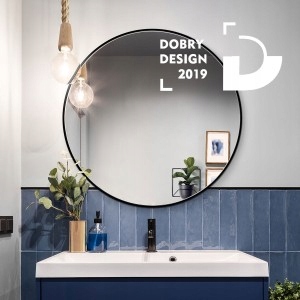 Scandi Slim Black Round Mirror 70 cm Gieradesign