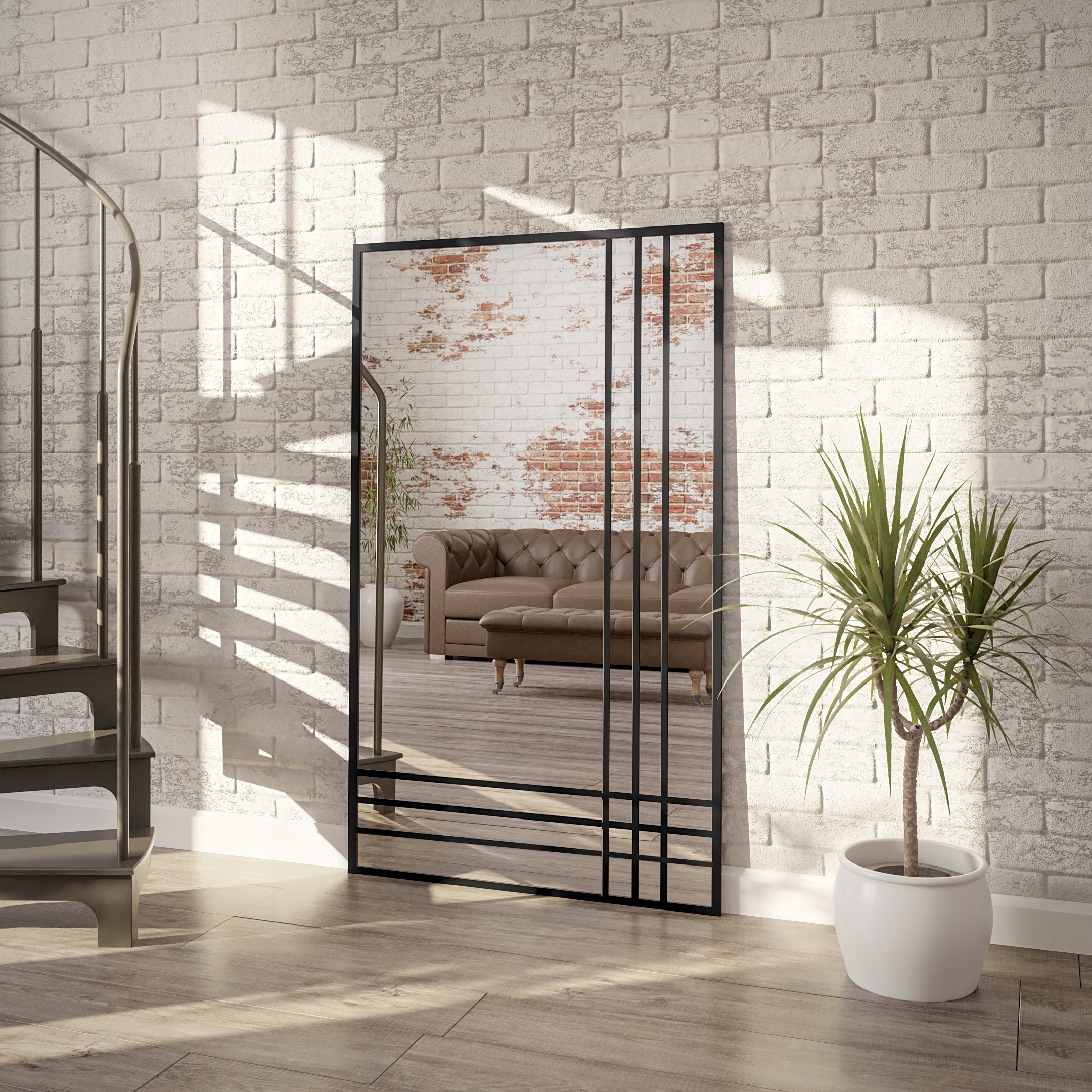 Black Loft Mirror Lukas Trio 100x200