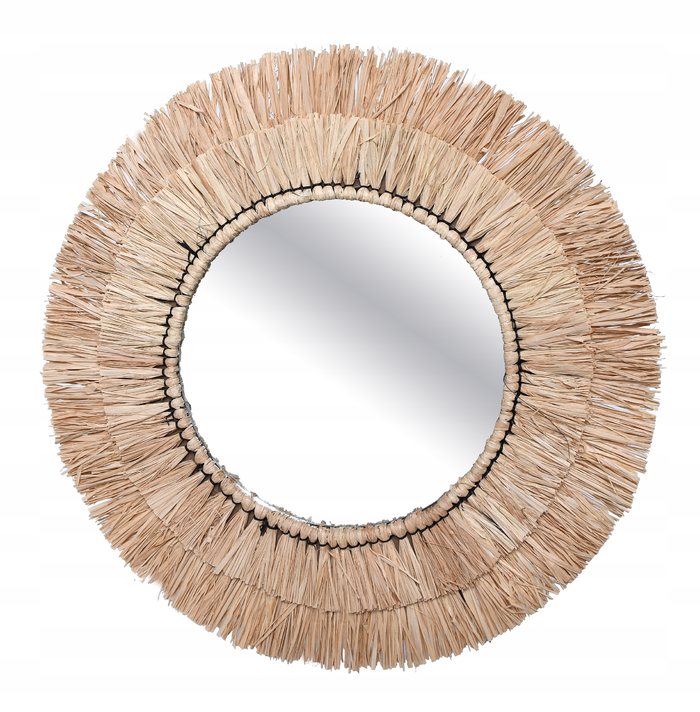 Boho stena dekoratívne zrkadlo 57 cm priemer