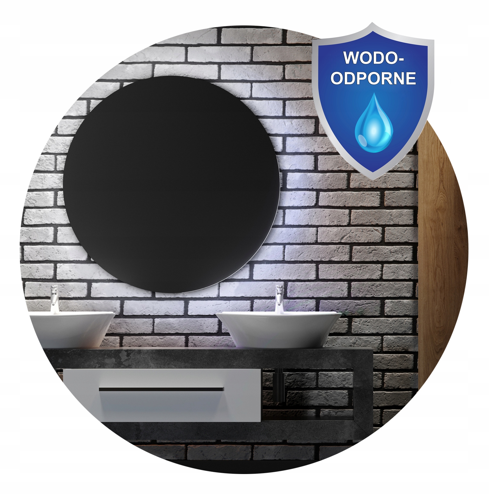 Okrúhle LED kúpeľňové zrkadlo 100 nepremokavé IP67