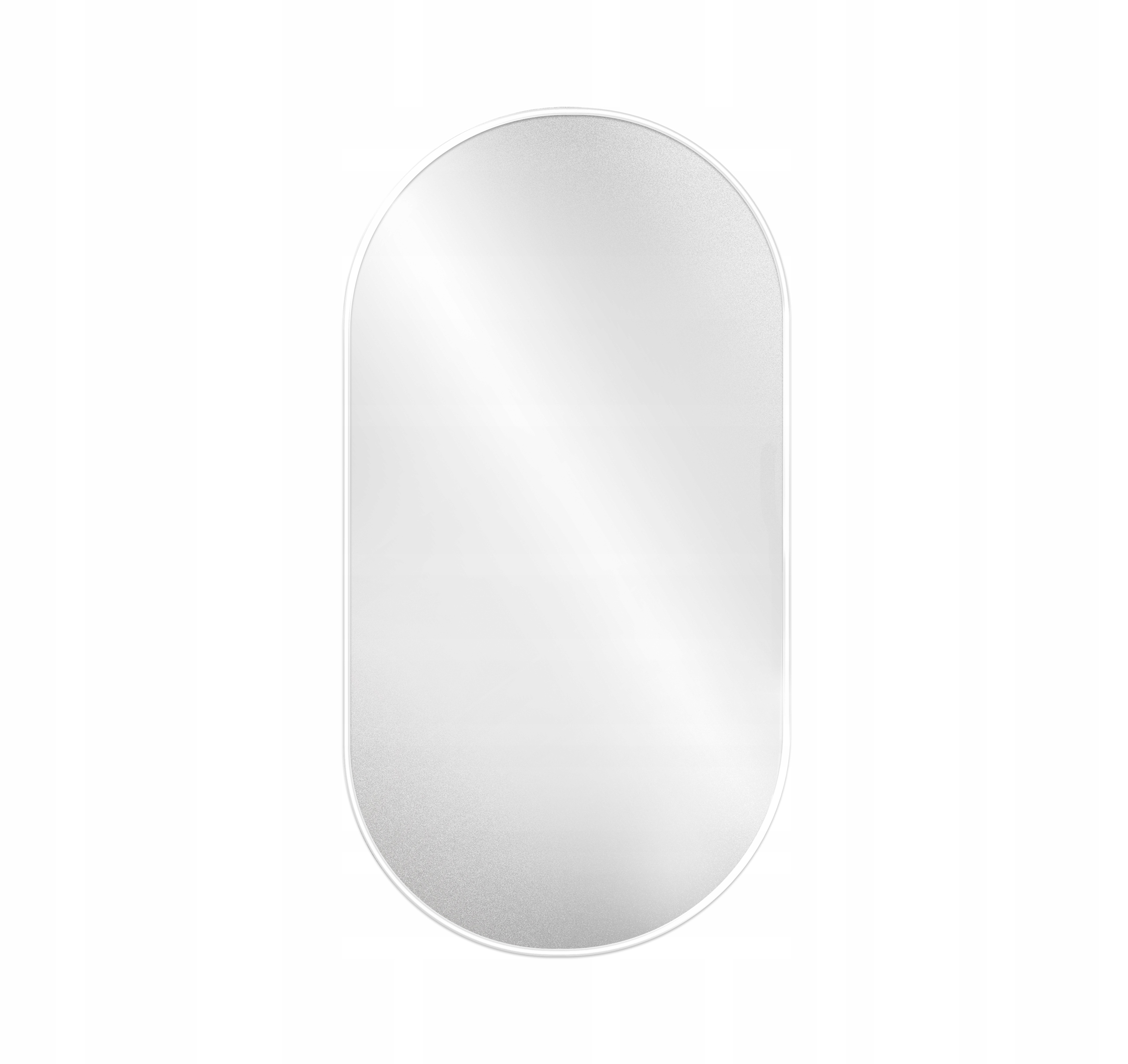 Oválne kúpeľňové zrkadlo biely rám Oli 50x120
