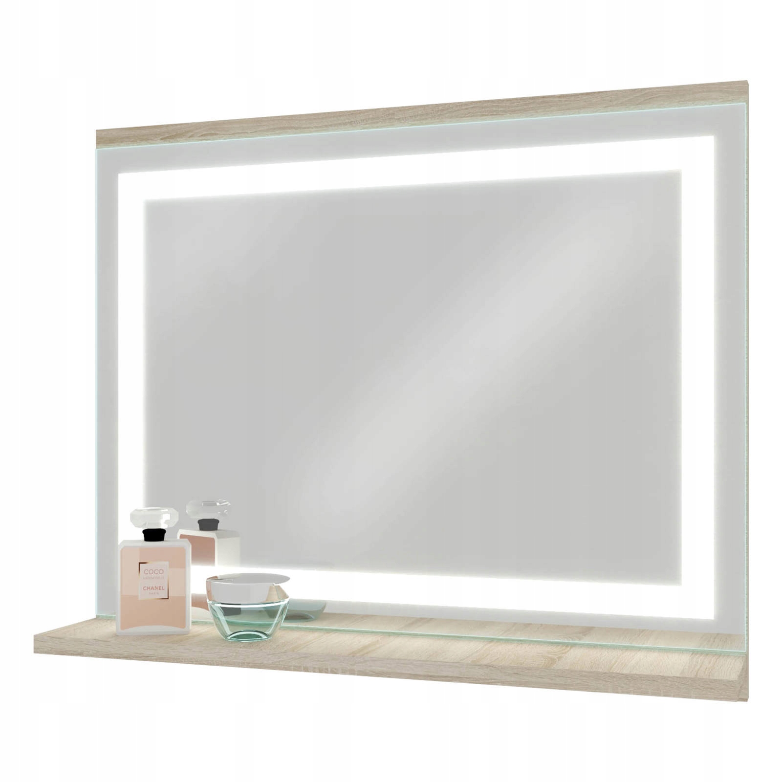 Kúpeľňové zrkadlo s LED farbou 50x60: Sonoma Oak
