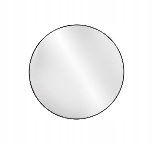 Okrúhle zrkadlo v čiernom ráme MDF Slim Fi120