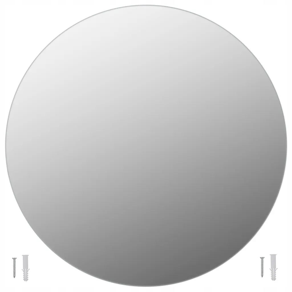 Nástenné zrkadlo bez rámu, okrúhle, 80 cm, sklo