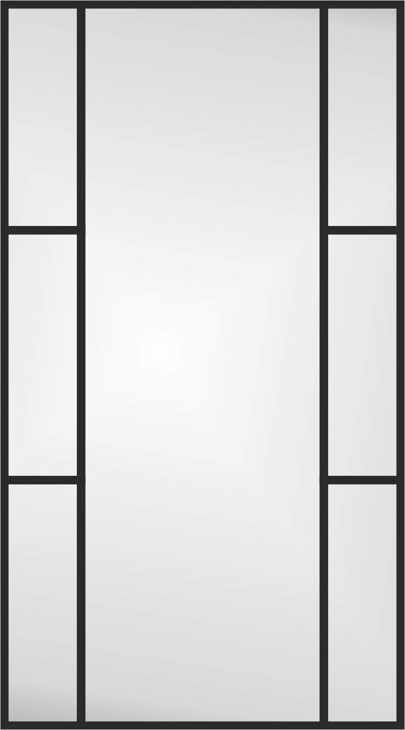 Zrkadlo v čiernom hliníkovom podkrovnom ráme 7 170x80