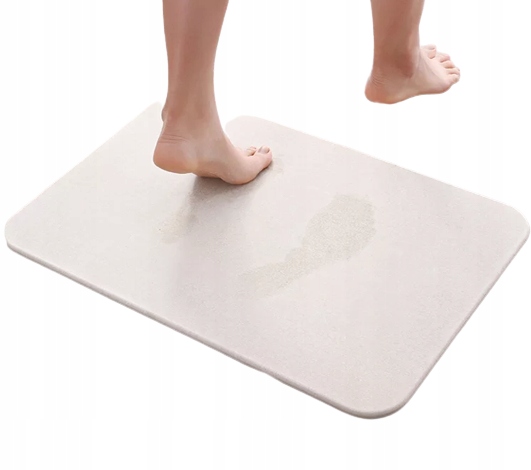 Kúpelňová predložka - Diatomit Mat, rýchle -rozdrvenie 40x30 cm biele