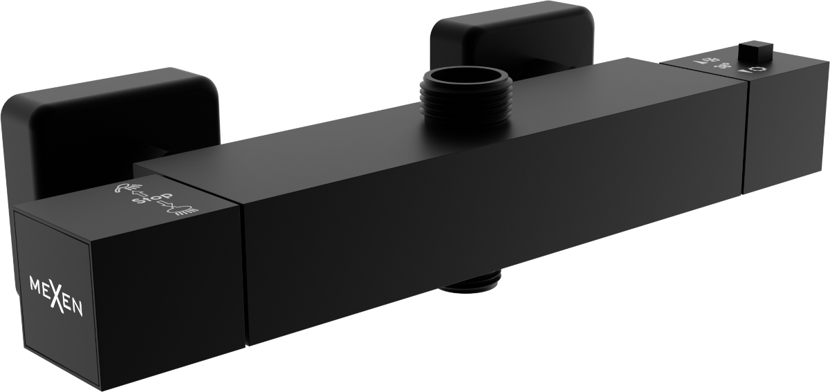 Sprchová batéria - MEXEN CUBE SPOTTRUBE BATTERY BLACK TERMP