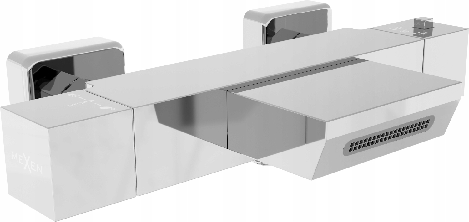 Vaňová batéria - Mexen Cube Bath Mixer Termostat Cascade Chrome