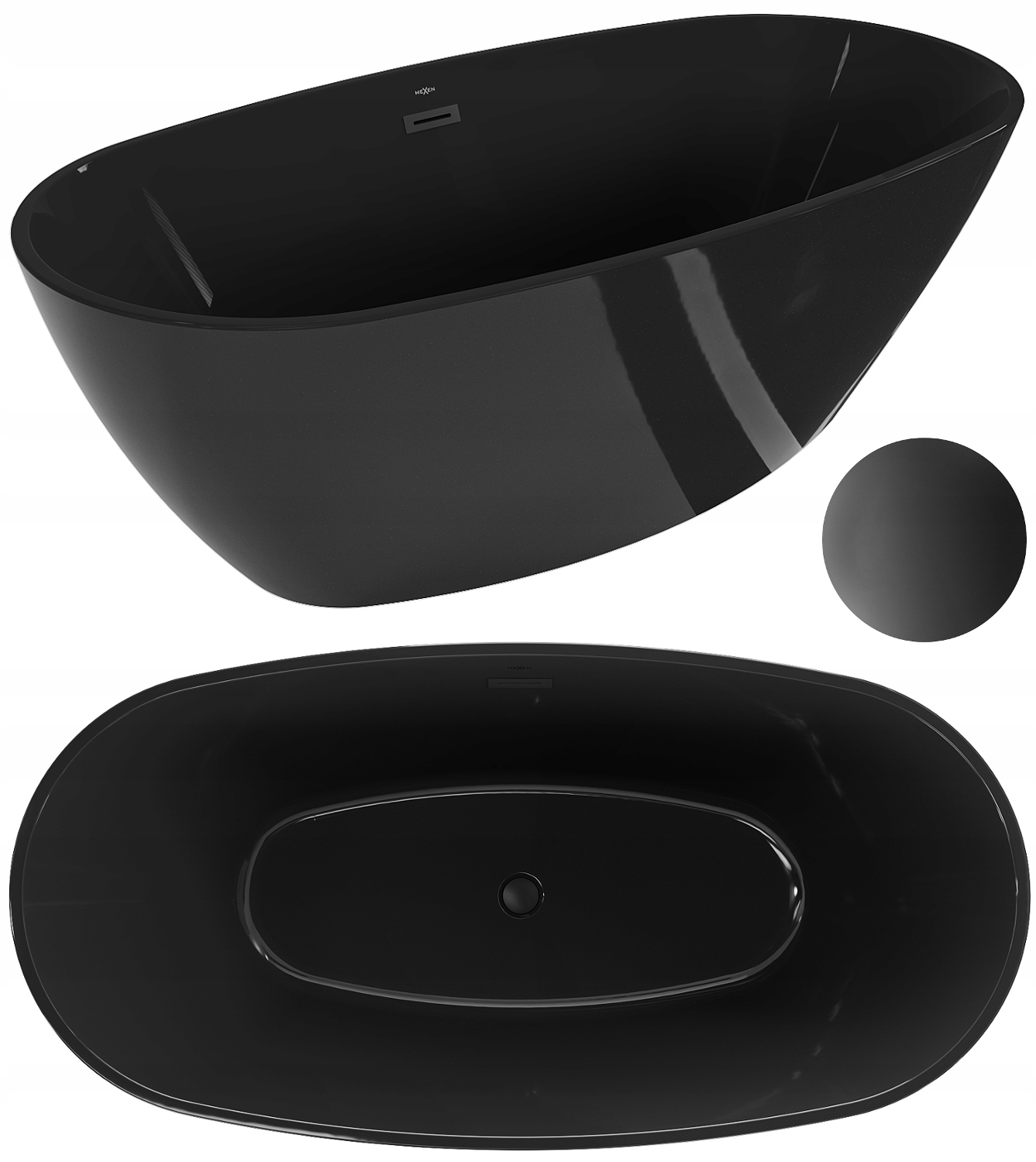 Vaňa - Mexen Eris Voľne stojaca vaňa 170 x 85 čierna