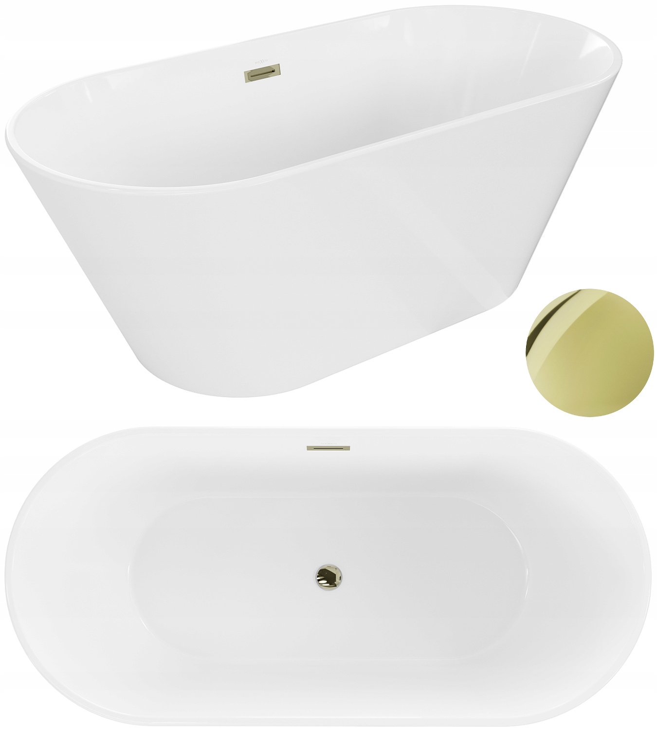 Vaňa - Mexen Flavia Free -Splatená vaňa 160 x 74 + sifón