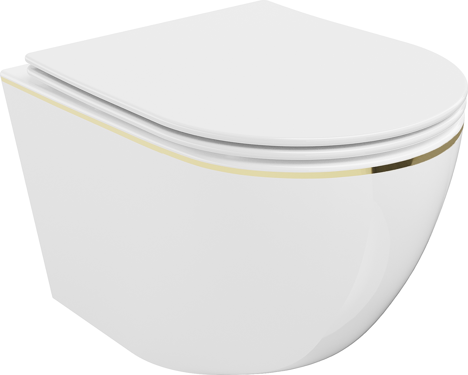 WC misa - Mexen Lena Miska WC Rimless Black Board Zlatý vzor