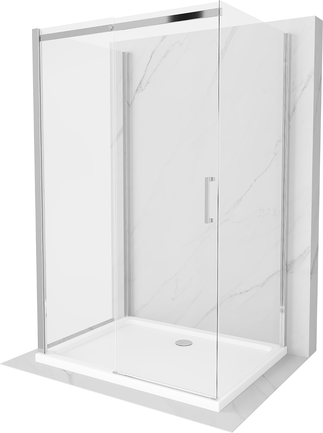Sprchový kút, kabína - Mexen Omega Cabina 3 Wall Paddling Pool 100 x 80