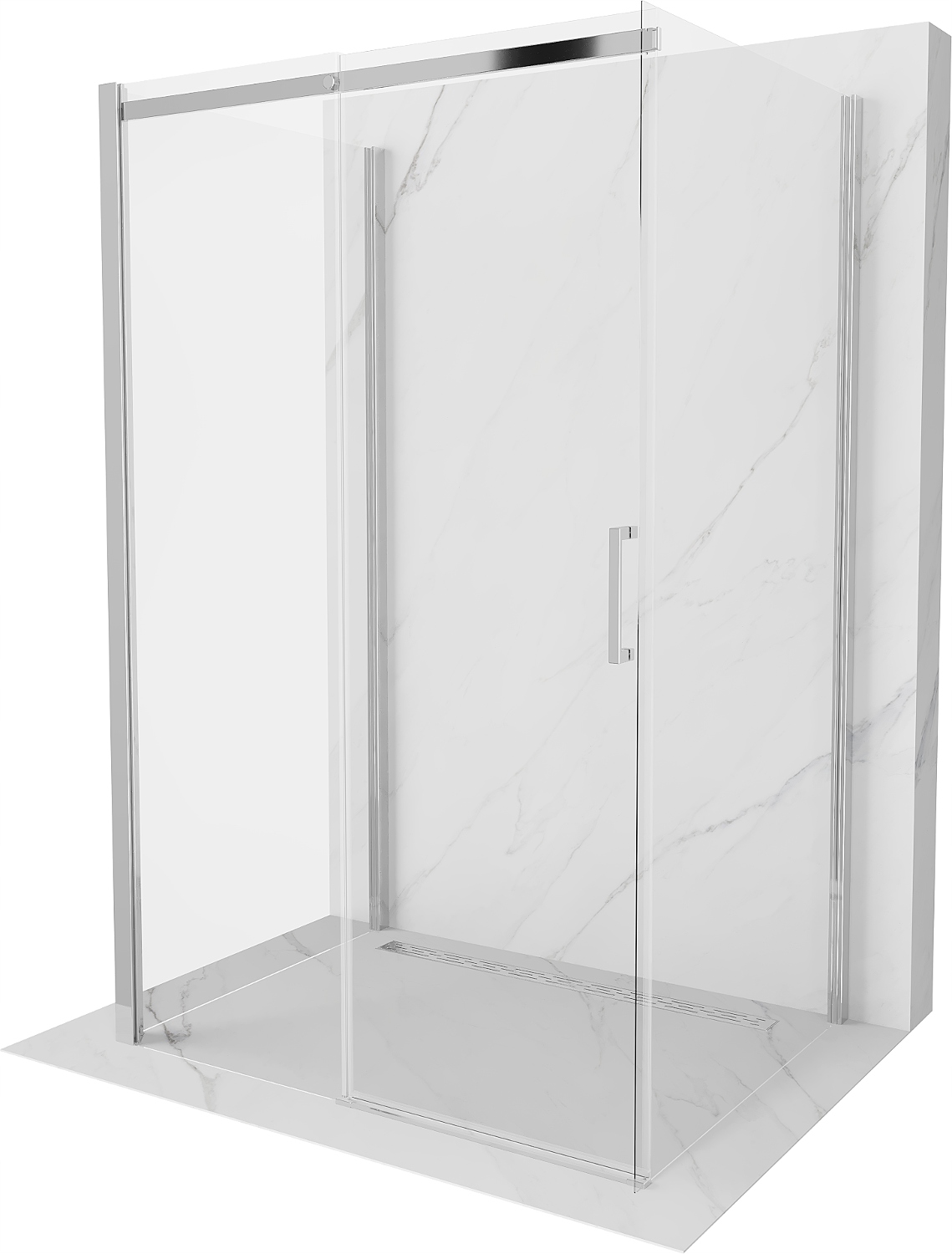 Sprchový kút, kabína - Mexen Omega Cabina 3 Wall Shower 130 x 80