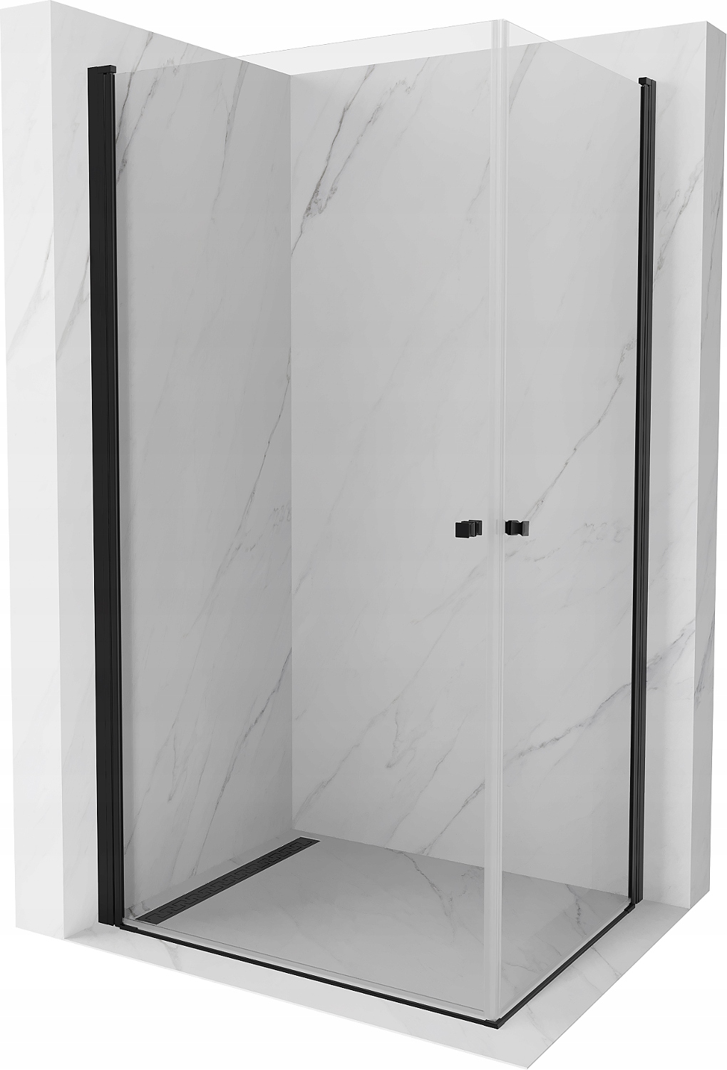 Sprchový kút, kabína - Mexen Pretoria Duo Shower Cabin Black 90x80