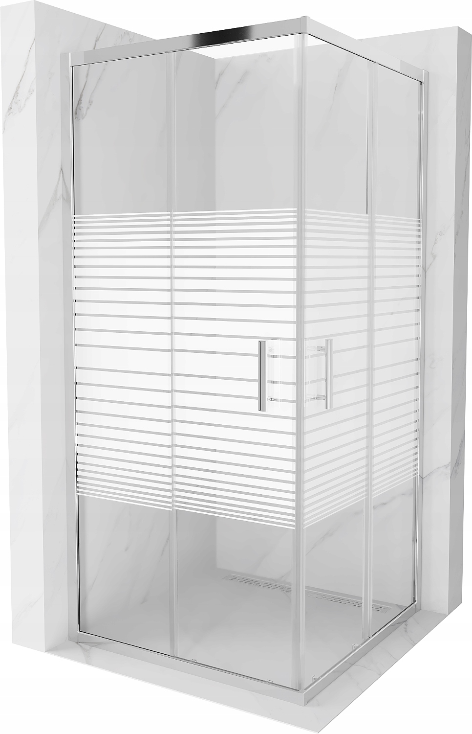 Sprchový kút, kabína - Mexen Rio Shower Cabin Square 90x90 pásov