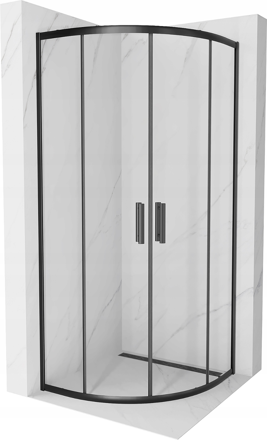 Sprchový kút, kabína - Mexen Rio Half -Round sprcha 90x90 čierna