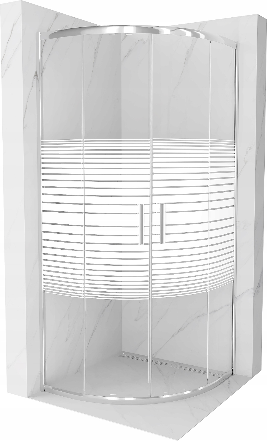 Mexen Rio Half-round sprchovací kút 80x80 pásy