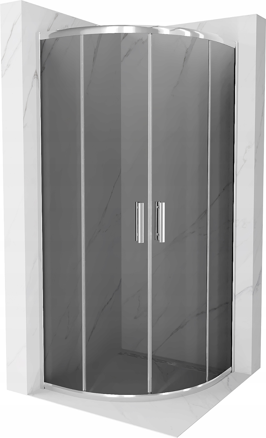Sprchový kút, kabína - Mexen Rio Half -Round Shower 90x90 Gray