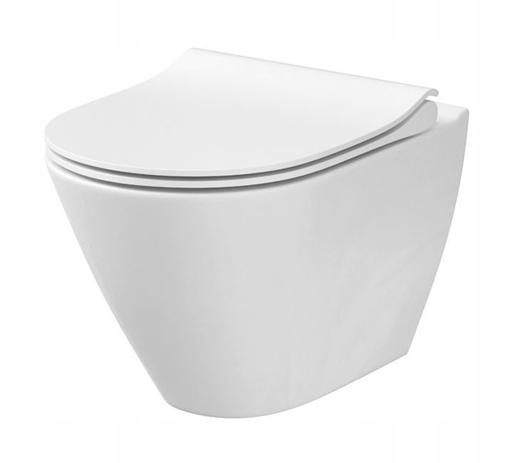 WC misa - Toaletná misa visiaca s tenkou doskou Cersanit Set