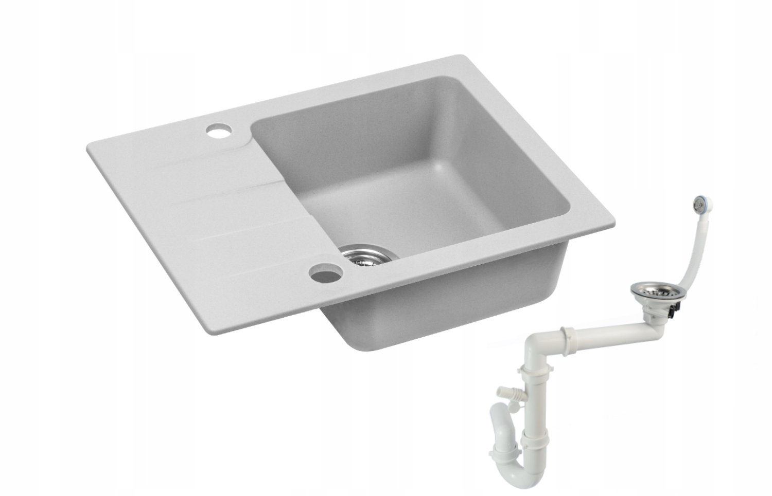 Kuchynský drez - Moderno Granite Bari Gray Sink 58x43 + SIPHON