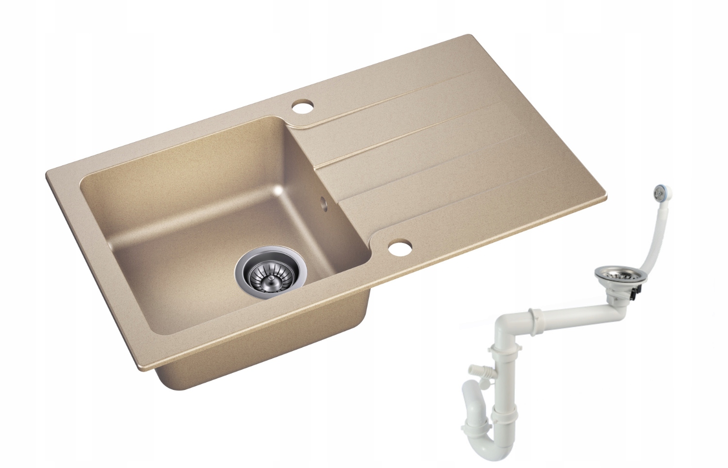 Kuchynský drez - Moderno Cascatore Granite Sink Bege 76 x 43,5