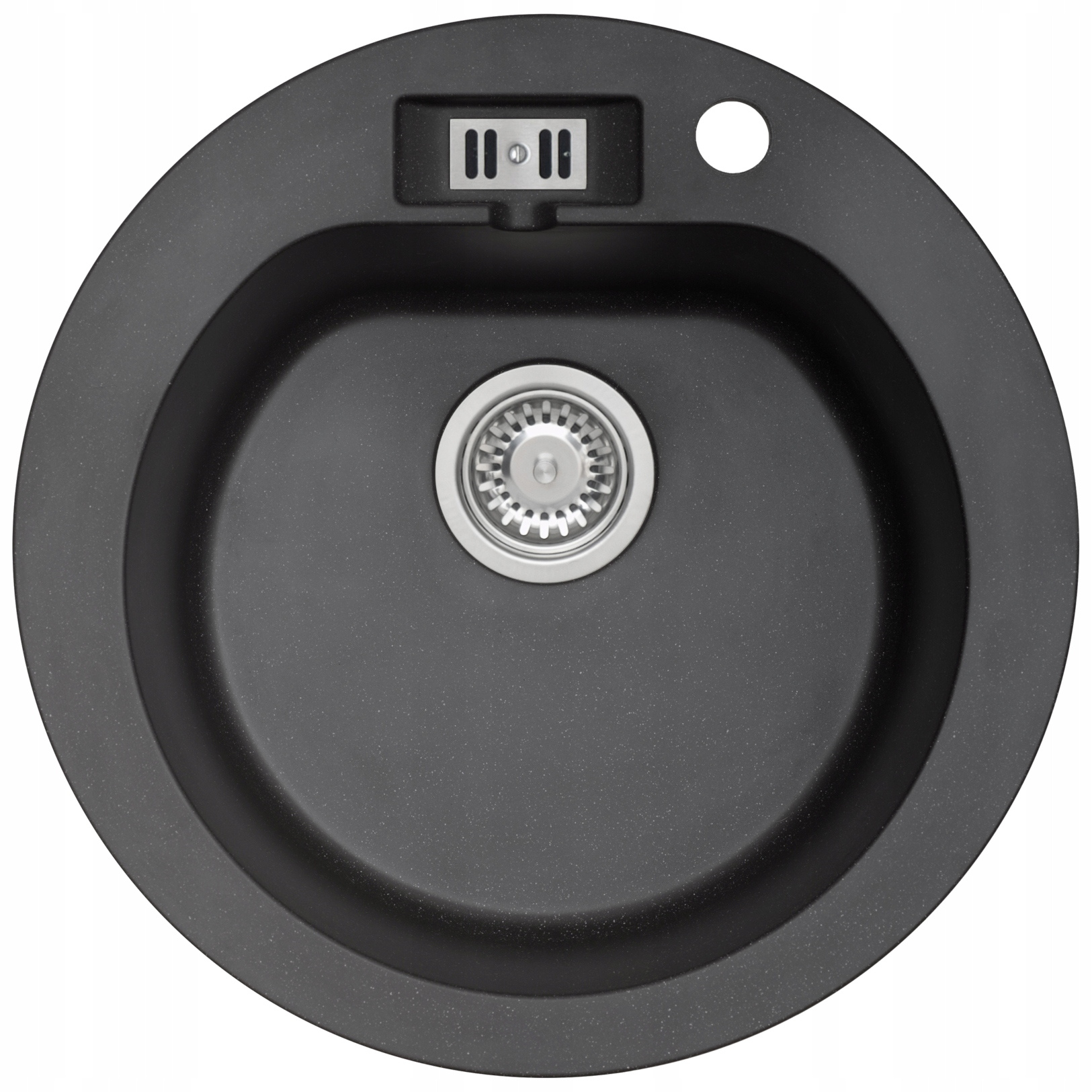 Kuchynský drez - Moderno Martha 10 Black Granite Sink 51x51