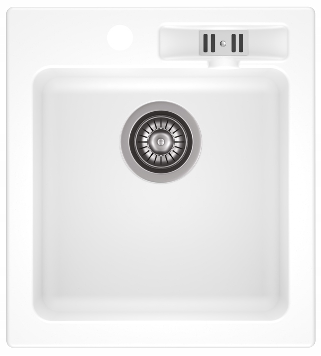 Kuchynský drez - Moderno Martha 20 Pure White 47x43 žulové umývadlo