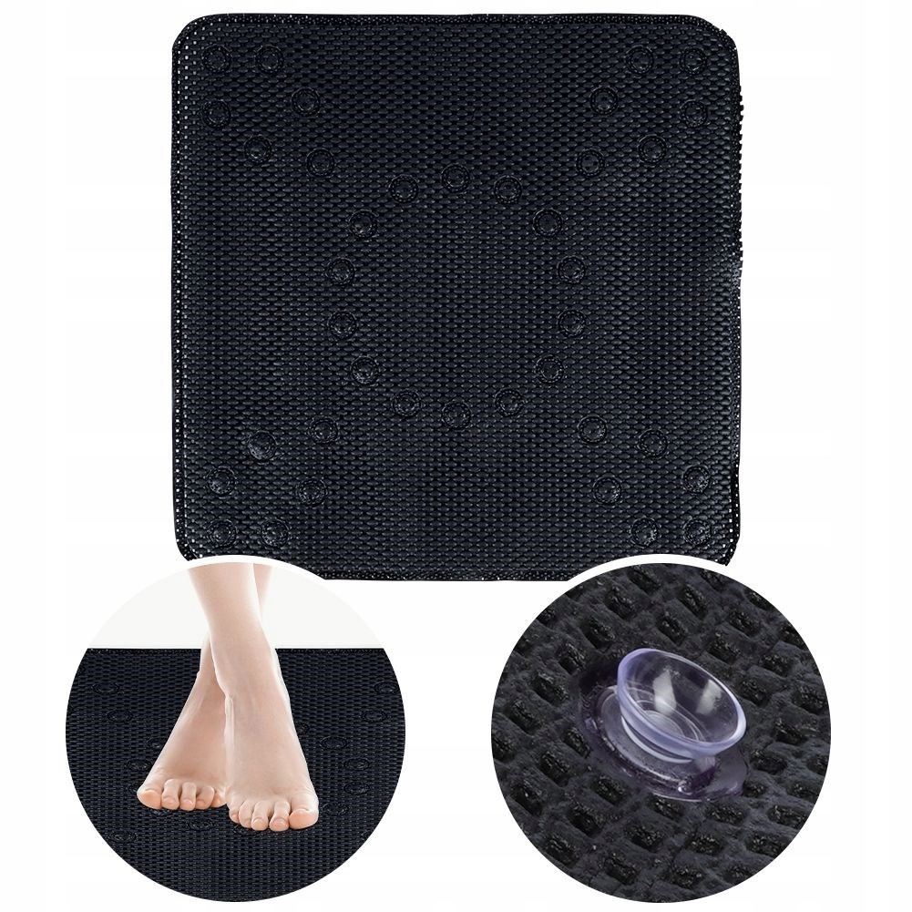 Protišmyková kúpeľňová podložka - Anti -Slip Mat pre čiernu sprchu 53x53 cm