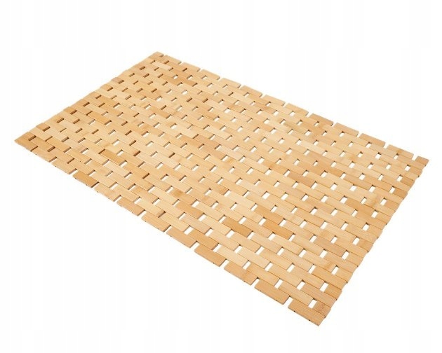 Protišmyková kúpeľňová podložka - Rohožová kúpeľňa drevené drevo bambus 77 cm 50 cm prezývka