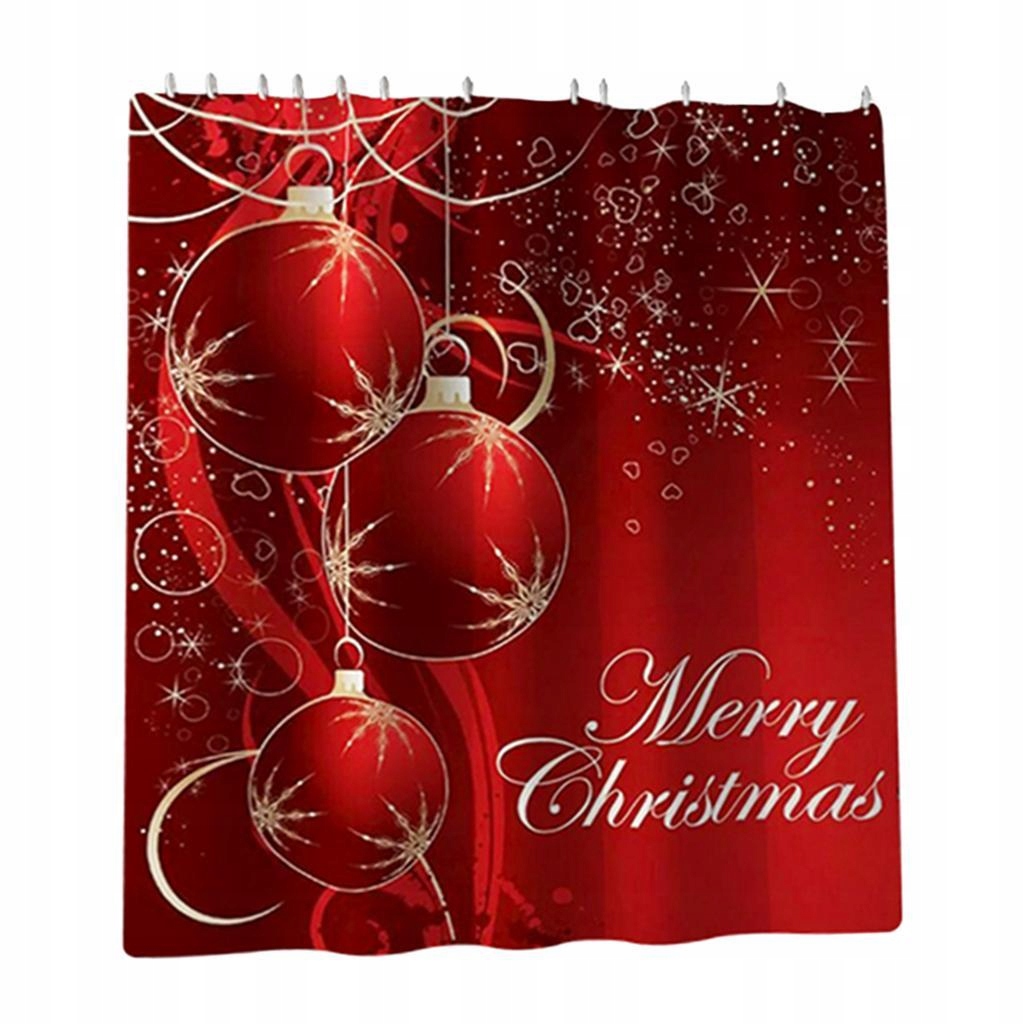 Sprchová tyč - Veselé vianočné sprchové závesy, Baubles,