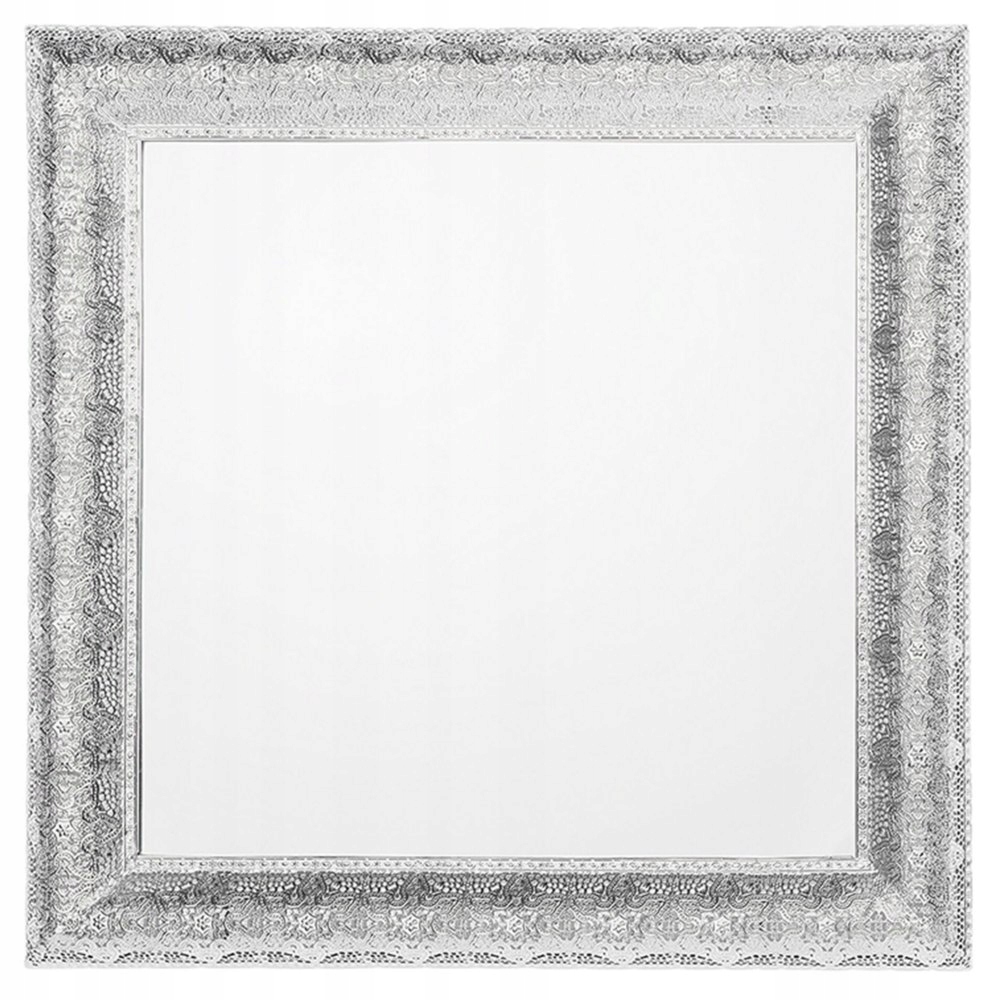 Kovové nástenné zrkadlo 65 x 65 cm strieborné kavián