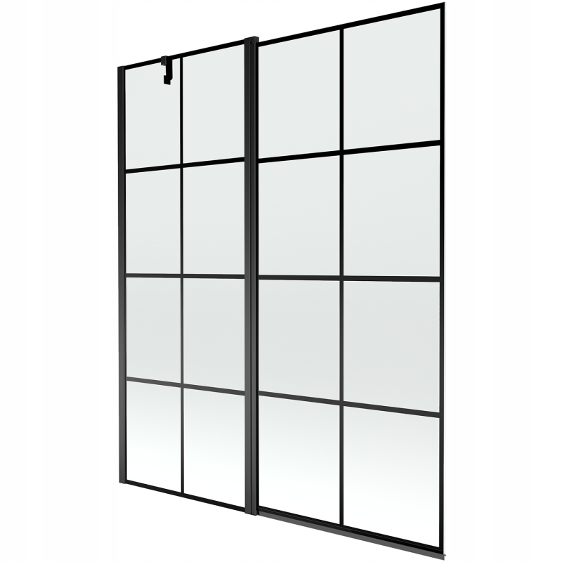 Vaňová zástena - Mexen Flip Navance Screens 140x150 čierny vzor