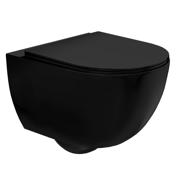 WC misa - WC misa CARLO MINI RIMLESS FLAT BLACK MATTE